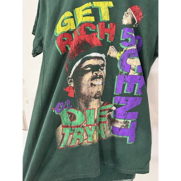 50 Cent Get Rich Or Die Tryin’ T-Shirt Green Short Sleeve Men’s Size Small - Picture 3 of 6